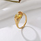 304 Stainless Steel Cubic Zirconia Finger Rings, Special-Interest, Fashionable, for Women, Gold, US Size 8(18.1mm)