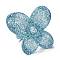 Acrylic Finger Rings, Retro Style, with Glitter Powder, Butterfly, Light Sky Blue, 6.5~36mm, Inner Diameter: 18mm, Butterfly: 36X41X6mm