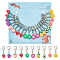 20Pcs 10 Styles Fruit Handmade Polymer Clay Pendant Stitch Markers, Crochet Leverback Hoop Charms, with Alloy Lobster Claw Clasps, Mixed Color, 3.2~3.3cm, 2pcs/style