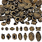 90Pcs 15 Styles Plating Acrylic Beads, Golden Metal Enlaced, Mixed Shapes, 10~30x10~18x4~9.5mm, Hole: 1.6~3.8mm, 6pcs/style