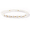 Fashion Natural Freshwater Pearl & Brass & Glass Beaded Stretch Bracelets for Women, Rondelle, White, 6.89 inch(17.5cm)