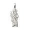 304 Stainless Steel Pendants, Saint Jude Charm, Stainless Steel Color, 47x19x3mm, Hole: 9x4.5mm