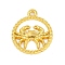Twelve Constellations Alloy Pendants, Cancer, 22.5x19x2.5mm, Hole: 1.8mm