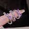 3Pcs Alloy with Rhinestone Cuff Rings, Bowknot, Platinum, Inner Diameter: 17mm