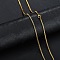 Stainless Steel Box Chain Necklace, Real 18K Gold Plated, 21.65 inch(55cm)