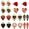 10 Styles Alloy Enamel Pendants, Mixed Shapes, Mixed Color, 23~33.5x13.5~26x2.5~3.5mm, Hole: 1.6~2.8mm, 28pcs/set
