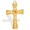 304 Stainless Steel Pendant Cabochon Settings, Cross, Golden, Tray: 4mm, 37x23mm