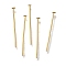 Brass Flat Head Pins, Lead Free & Cadmium Free, Real 24K Gold Plated, 20x0.7mm, Head: 2mm