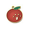 304 Stainless Steel Enamel Pendants, Ion Plating(IP), Golden, Apple, 15x14x1.5mm, Hole: 1.5mm