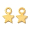 Tibetan Style Alloy Stamping Blank Tag Charms Pendants, Christmas Star, Cadmium Free & Nickel Free & Lead Free, Golden, 10x8x1mm, Hole: 2mm