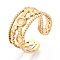 304 Stainless Steel Cuff Ring Components, Round Pad Ring Setting, Ion Plating(IP), Real 18K Gold Plated, Tray: 3mm, 9.8~10.5mm, Inner Diameter: Adjustable