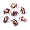 Handmade Gold & Silver Foil Glass Beads, Nuggets, Old Rose, 12.5~14x10~11x9~10mm, Hole: 1.2~1.4mm