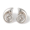 Snail Brass Stud Earrings for Women, Lead Free & Cadmium Free, Platinum, 25x17.5mm