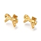 304 Stainless Steel Stud Earrings for Women, Bowknot, Real 18K Gold Plated, 10x16mm