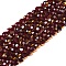 Electroplate Glass Beads Strands, Full Plated, Faceted, Flat Round, Dark Red, 4x4.5x3.5mm, Hole: 0.8mm, about 74pcs/strand, 11.73''(29.8cm)