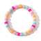 Sweet Fashion Heishi Polymer Clay with Glass Seed Beaded Stretch Bracelets, Perfect Gift for Bestie, Colorful, 6-7/8 inch(17.5cm)