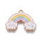 Alloy Pendants, with Enamel, Rainbow, Light Gold, Colorful, 18.5x25x1.5mm, Hole: 1.6mm