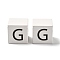 Wood European Beads, Large Hole Beads, Cube with Letter, Letter G, 30.5x30.5x29.5~30.5mm, Hole: 5mm