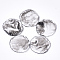 Resin Pendants, Imitation Gemstone, Flat Round, Clear & Black, 40x38~39x2.5mm, Hole: 3mm