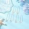 3 Pairs Natural Freshwater Shell Ear Thread, Round, with 304 Stainless Steel and Brass, Platinum, 112x15.5mm