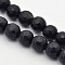 Faceted Round Natural Black Stone Beads Strands, 8mm, Hole: 1mm, about 46pcs/strand, 15.75 inch