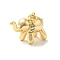 Brass Micro Pave Clear Cubic Zirconia Pendants, with Jump Ring, Elephant, Real 18K Gold Plated, 15x20x9mm, Hole: 3mm