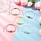 Natuarl Mixed Gemstone Bead Braided Bead Bracelets for Women, Flower, with Nylon Thread & Acrylic Beads and Glass Seed Beads, Inner Diameter: 5/8~4 inch(1.5~10cm)