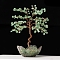 Natural Green Aventurine Chips Tree of Life Decorations, Glass Base with Copper Wire, Feng Shui Energy Stone Gift for Home Office Desktop Decoration, 170~180x80mm