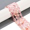 Natural Red Hematoid Quartz/Ferruginous Quartz Beads Strands, Faceted Pentagonal Cut, Flat Round, with Seed Beads, 10~10.5x5~6mm, Hole: 1mm, about 32~33pcs/strand, 15.75''(40cm)