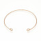 Brass Open Cuff Bangle Making, with Loop, Cadmium Free & Nickel Free & Lead Free, Real 18K Gold Plated, Inner Diameter: 2-1/2 inch(6.2cm)~2-1/2 inch(6.5cm)