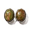 Natural Unakite Multi-Strand Links, Oval, Cadmium Free & Lead Free, Platinum, 20.5x15.5x10.5mm, Hole: 2mm