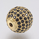 Perles de zircone cubique micro pave en Laiton ZIRC-F083-067-RS-3