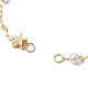 Realizzazione di braccialetti con catena di perline e stella in ottone e imitazione di perle in ABS AJEW-JB01150-38-2