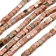 Natural Rhodonite Cube Beads Strands G-A128-C08-1