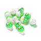 ツートン不透明樹脂ビーズ  ABカラー  ラウンド  春の緑  16.8x16mm  穴：3mm RESI-A020-02B-2