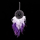 Iron Wire Woven Web/Net with Feather Pendant Decorations AJEW-B017-33-4