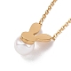 Collier pendentif lapin perle acrylique NJEW-C036-05G-3