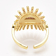Brass Micro Pave Cubic Zirconia Cuff Rings RJEW-S044-039-3