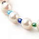 Set di braccialetti elasticizzati con perline elasticizzate di perle d'acqua dolce coltivate naturali 3 pz 3 stili BJEW-JB06266-6