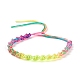 Bracciale regolabile intrecciato in poliestere color arcobaleno da donna BJEW-F454-03-1