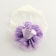 Cute Elastic Baby Lace Headbands Hair Accessories with Cloth Flower for Girls OHAR-Q002-08C-1