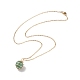 Natural Gemstone Cage Pendant Necklace with 304 Stainless Steel Cable Chains for Women NJEW-JN03905-02-4