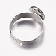 Componentes de anillos de dedo de 304 acero inoxidable ajustables STAS-I097-037A-P-3