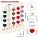 PANDAHALL ELITE 5Pcs 5 Colors Alloy Plush Heart Link Chain for DIY Keychains MOBA-PH0001-07-4