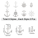 SUNNYCLUE 1 Box 16Pcs 8 Styles Anchor Charm Bulk Nautical Theme Stainless Steel Helm Pendants Metal Sailing Ocean Pendant for Jewelry Making Charms Bracelets Crafts Supplies STAS-SC0002-95-2