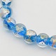 Chapelets de perles rondes en verre de feuille d'or FOIL-L002-A-04-1