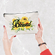 CREATCABIN Blessed Canvas Makeup Bags Sunflower Cosmetic Bag Multi-Purpose Pen Case with Zipper Travel Toiletry Bag for Keys Lipstick Card Women Pencil Case Gift DIY Craft Thanksgiving 10 x 7Inch ABAG-WH0029-051-5
