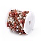 Pepita di agata rossa naturale e catena di perle di vetro imitazione perla CHS-C006-02A-4