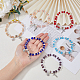 Fibloom 6 pièces 6 couleurs verre et acrylique imitation perle perles bracelets extensibles ensemble BJEW-FI0001-37-3