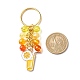 4 pièces porte-clés pendentif en émail fleur/abeille/jus d'orange KEYC-JKC00412-05-4